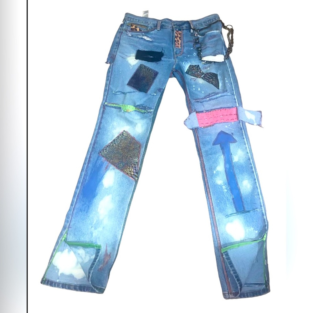 Levi’s custom leather patchworkz jeans